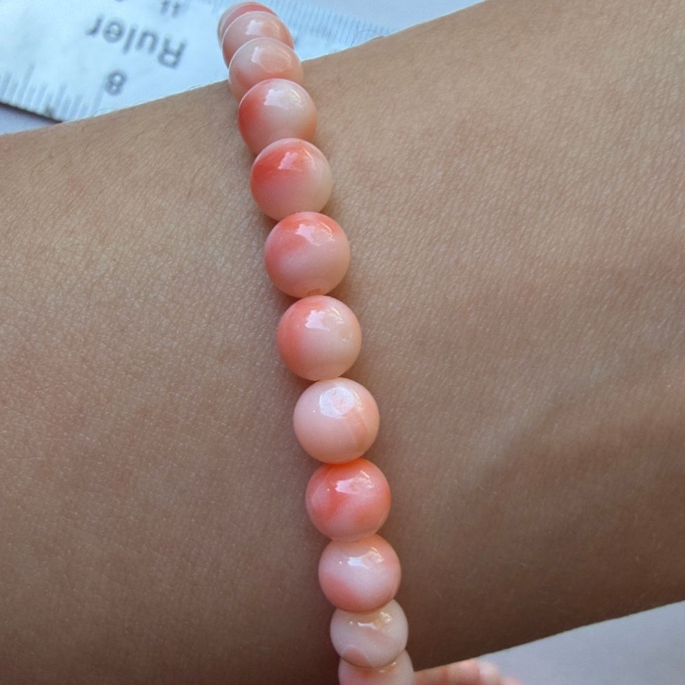Elegant Pink Angel skin coral Beads Necklace 17in - Picture 7 of 9